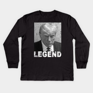 Donald Trump Mug shot Legend Kids Long Sleeve T-Shirt